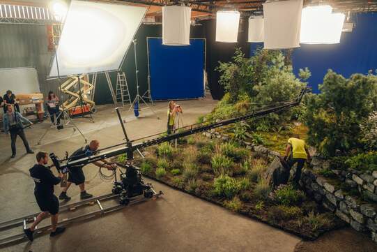 Set für den neuen Nachwuchswerbefilm: Gärtnerinnen braucht es immer und überall. 