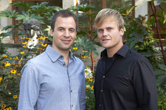 Die beiden Planer der Sonderschau «Grünstattgrau»: Jan Schelling (links) und Robin Lustenberger