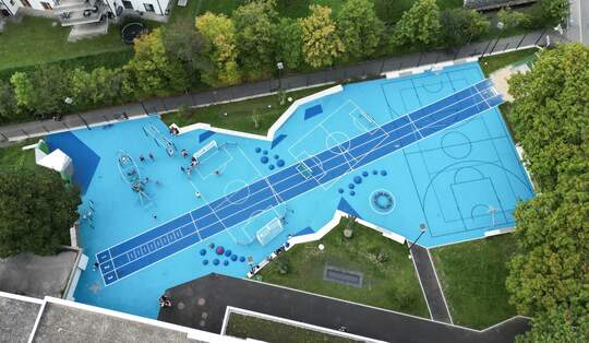 Draufsicht des «Blaue Platzes» in Balzers