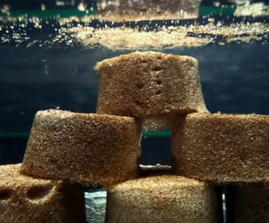 Dank Biofasern konnten die Sandproben die Form besser halten und Wasser länger behalten. Foto: Khalifa University